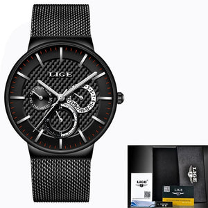 LIGE New Fashion Mens Watches Top Brand Luxury Quartz