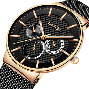 LIGE New Fashion Mens Watches Top Brand Luxury Quartz