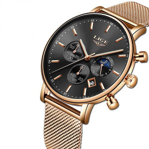 Holiday Gift Clock Women LIGE Watch Fashion Casual Quartz
